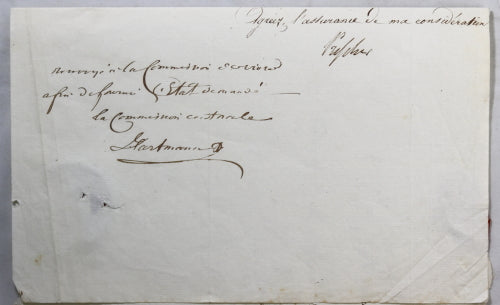 1815 lettre Intendant Royal Prussien à St Quentin – vente des bestiaux