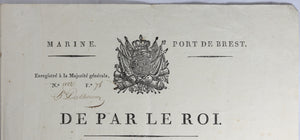 1816 lettre du Contre-Amiral Baron Saint-Haouen à un élève de la Marine
