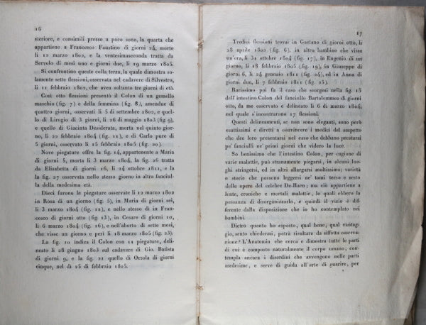 1817 Italian medical pamphlet, Monterossi 'Variety of folds in colon’