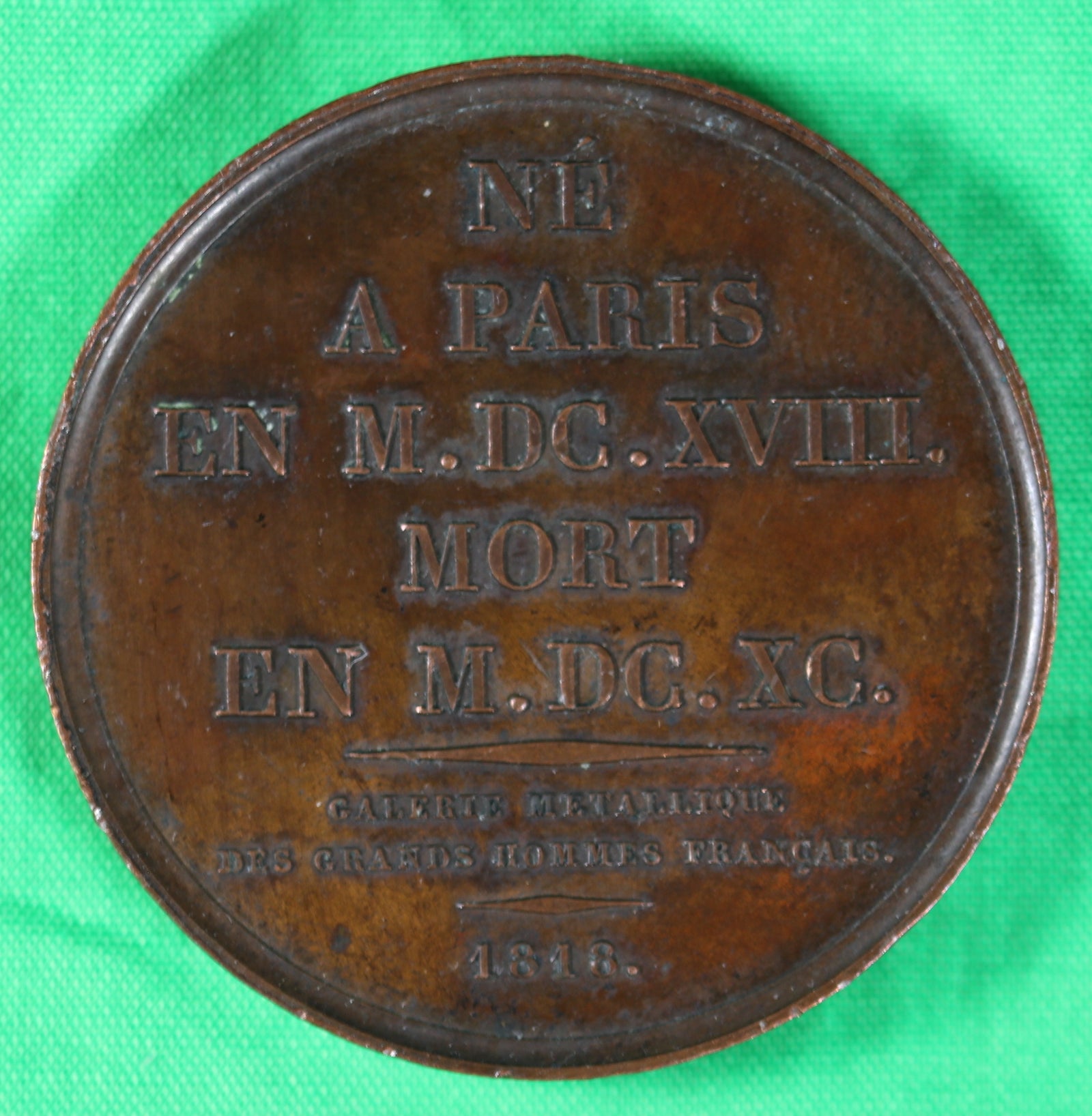 1818 Médaille commémorative de Charles Le Brun par Dubois