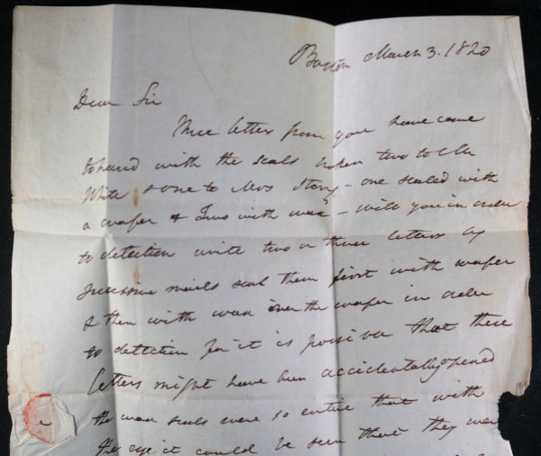 1820 letter from Boston to Supreme Court Judge Story Washington D.C. 1820 letter from Boston to Supreme Court Judge Story Washington D.C.