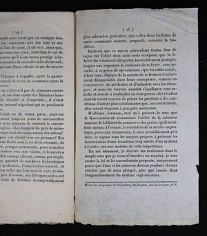 1821 Opinion de M. de Vatimesnil sur l’Importation et l’Exportation des Grains