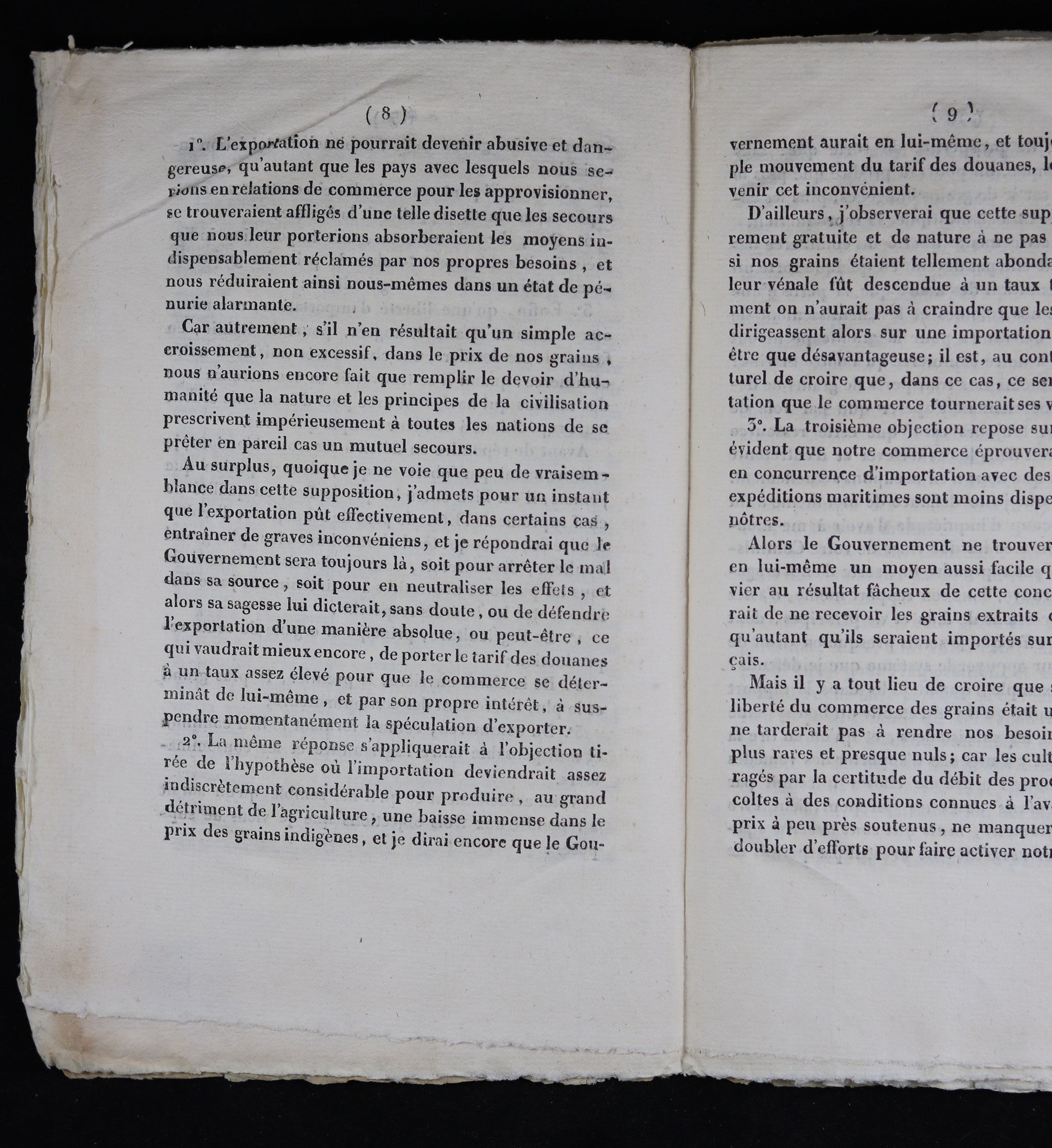 1821 Opinion de M. de Vatimesnil sur l’Importation et l’Exportation des Grains