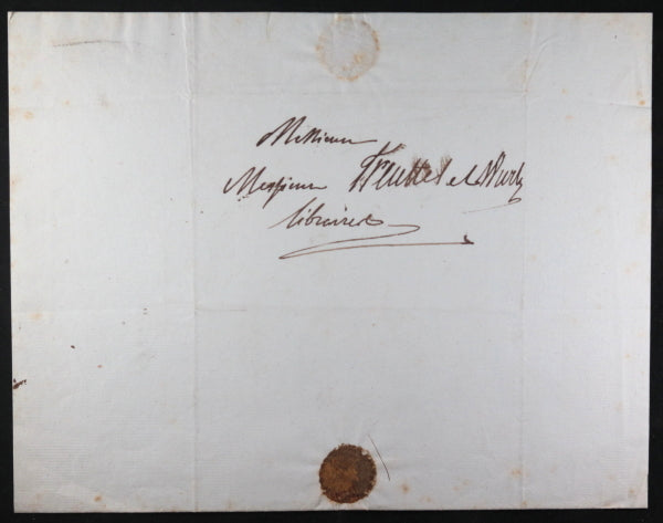 1824 Paris lettre de Gauthier (architecte) a Treuttel et Wurtz. libraires