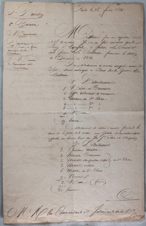 1824 ordres d’embarquement navires de station à Terre-Neuve (Pêche)