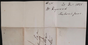 1825 Manchester UK letter concerning purchase of church pews