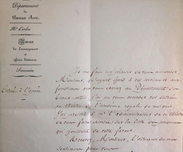 1826 Vicomte Rochefoucauld, invitation, Gentilhomme chambre du roi 