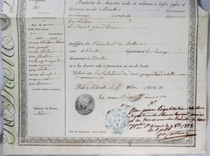 1828 passport pour un cultivateur, département l’Ariège