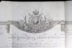 1829 brevet de Chevalier de la Légion d’Honneur, Charles X