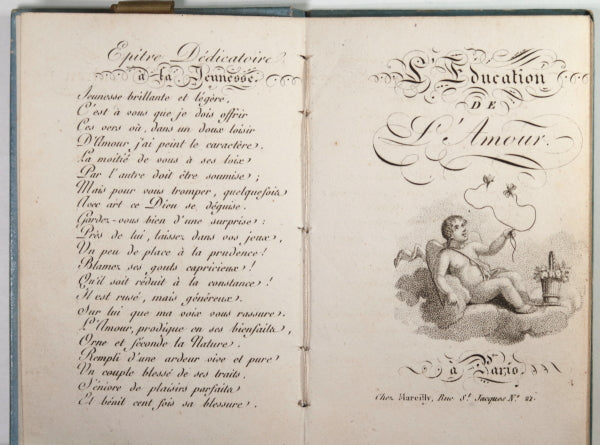 1835 almanach L’Education de l’Amour poèmes sur l'amour, Paris