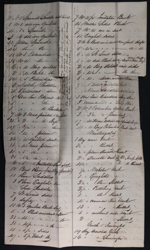 1838 New Orleans letter saddlery store to manufacturer Hartford Ct