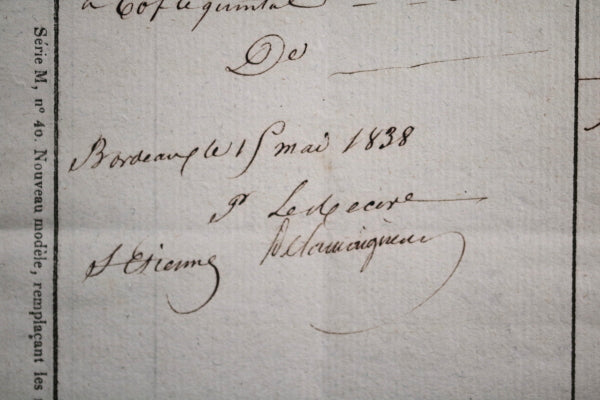 1838 Bordeaux, douanes sur café venant par navire de Cayenne 1838 Bordeaux, douanes sur café venant par navire de Cayenne