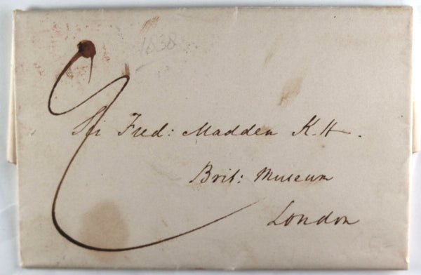 1839 UK letter from Bristol to Sir Fred Madden British Museum London
