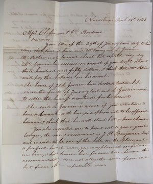 1843 New Orleans letter to Bordeaux wine merchant in France