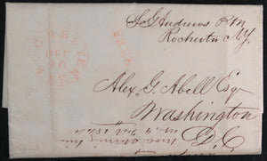 1843 letter Postmaster Rochester NY to Alex Abell Washington D.C.