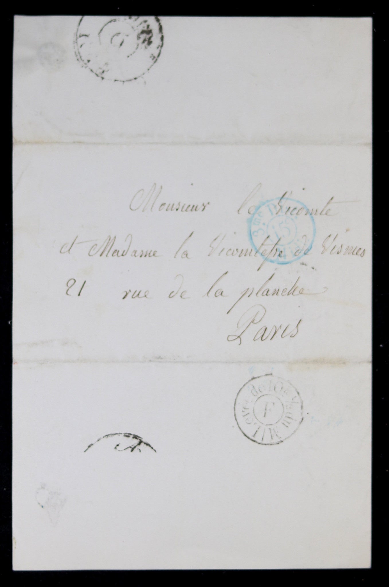 1844 invitation Vicomte et Vicomtesse Wismes à soirée dansante