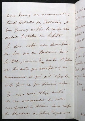 1844 letter Sir William Temple, British Minister Naples, wine order