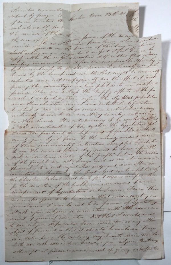 1845 Halifax N.S. political letter to George R. Young MPP from pastor