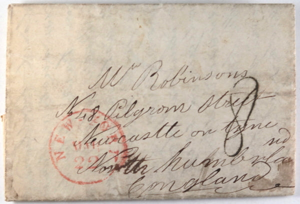 1847 New York City, letter from daughter  to mother in England