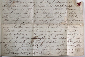 1847 New York City, letter from daughter  to mother in England