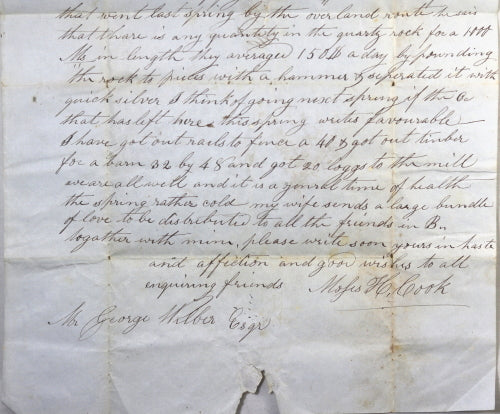 1850 Endor Illinois, stories about California gold rush, next spring?