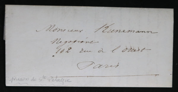 1850 lettre Ferdinand Guillon, prisonnier politique Ste Pélagie Paris
