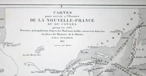 1851 French map of New-France up to 1763 by Dussieux