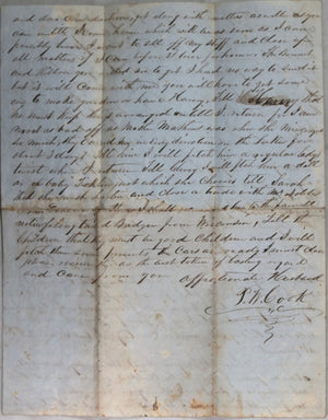 1851 travel letter describing trip through Michigan and Wisconsin