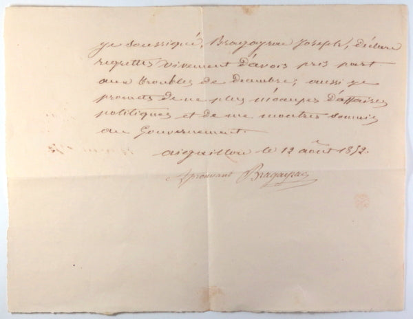1852 France Lot-et-Garonne) grâce pour Républicain (coup d’État 1851)