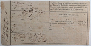 1856 France deux documents transport de vin région de Bordeaux