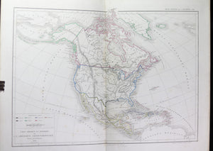 1856 map of North and Central America by Dussieux
