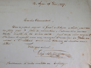 1857 Buenos Ayres lettre quarantine Lt. Mouchez, capitaine du Bisson