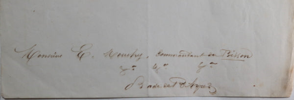 1857 Buenos Ayres lettre quarantine Lt. Mouchez, capitaine du Bisson 1857 Buenos Ayres lettre quarantine Lt. Mouchez, capitaine du Bisson