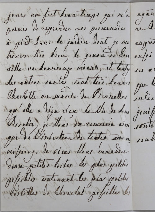 1857 lettre de Marie-Amélie de Bourbon, épouse du Roi Louis Philippe