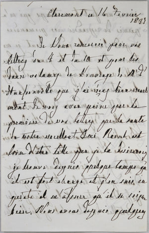 1857 lettre de Marie-Amélie de Bourbon, épouse du Roi Louis Philippe