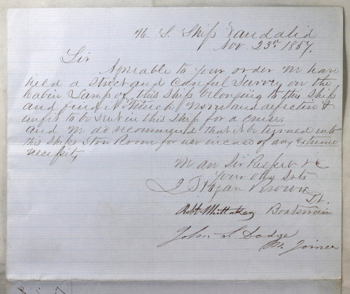 1857 preparation of USS Vandalia for trip, Portsmouth N.H.