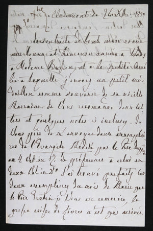 1859 lettre Marie-Amélie de Bourbon (Roi Louis Philippe) à Buisson