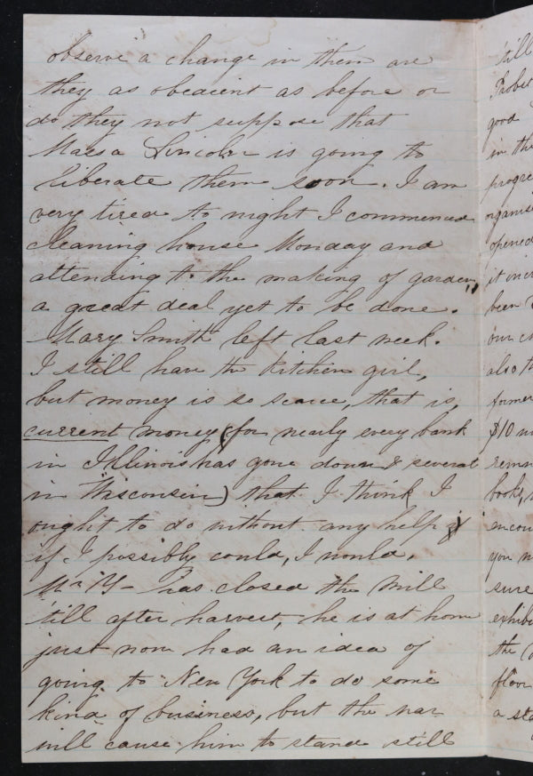 1860 letter with slavery and Lincoln content, banking, religious,etc..