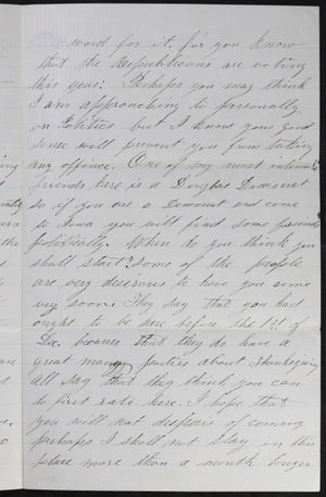 1860 Iowa pre-Civil War letter, talk of Lincoln election