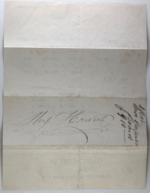 1861 Le Havre France bill for room & board, American ship Officers