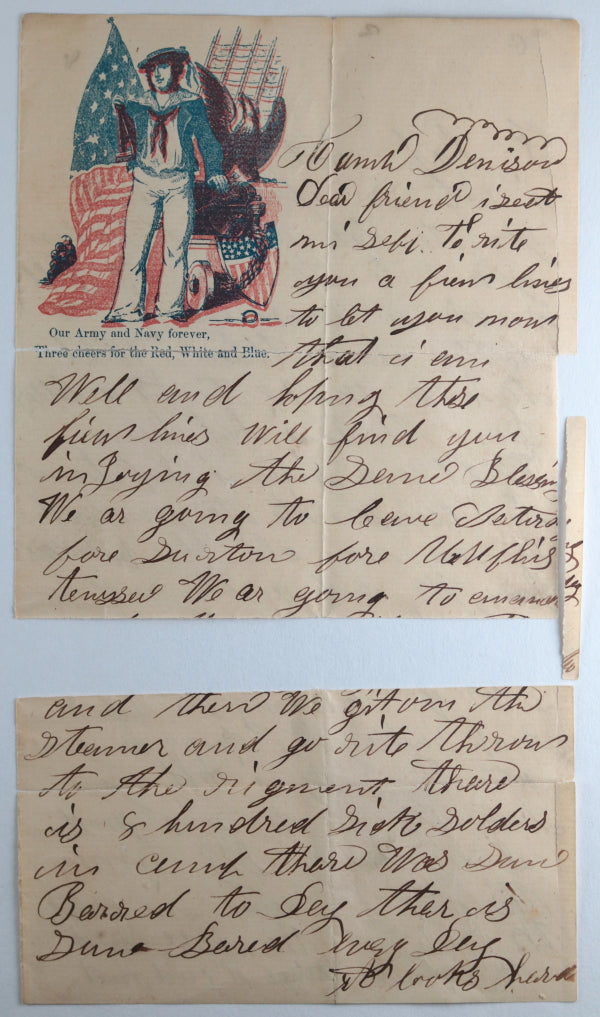 1862 Civil War patriotic Union soldier letter, Camp Dennison Ohio