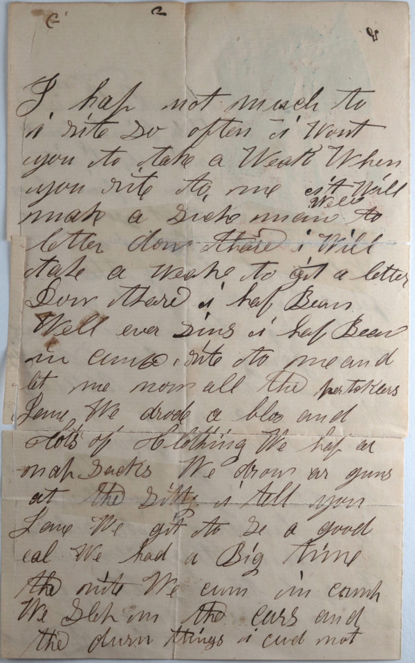 1862 Civil War patriotic Union soldier letter, Camp Dennison Ohio
