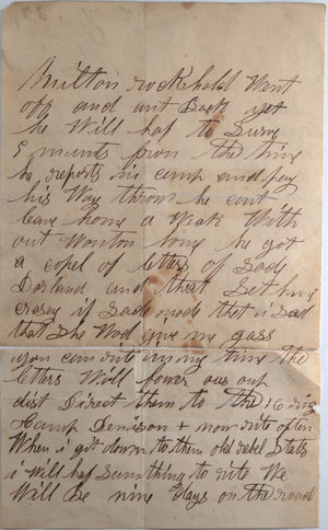 1862 Civil War patriotic Union soldier letter, Camp Dennison Ohio