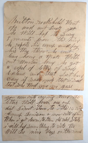 1862 Civil War patriotic Union soldier letter, Camp Dennison Ohio