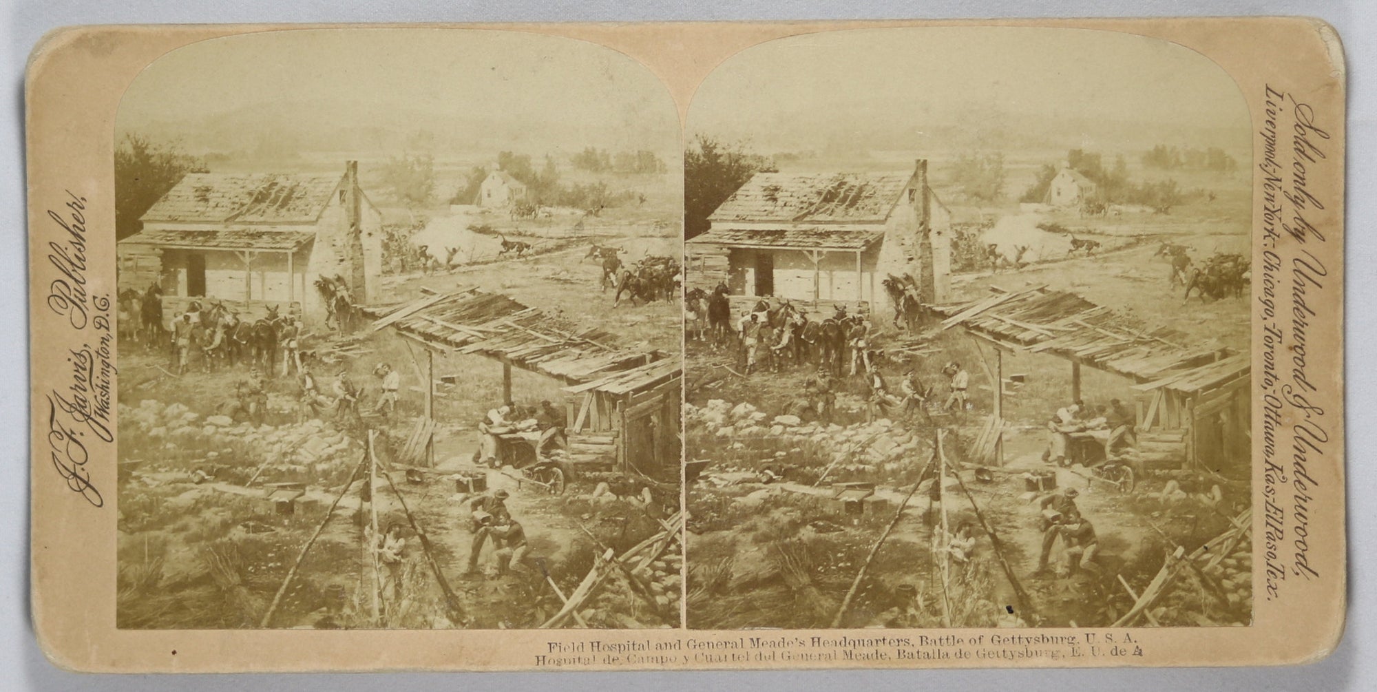 1863 Battle of Gettysburg – stereoscopic view Field Hospital and General Meade’s HQ