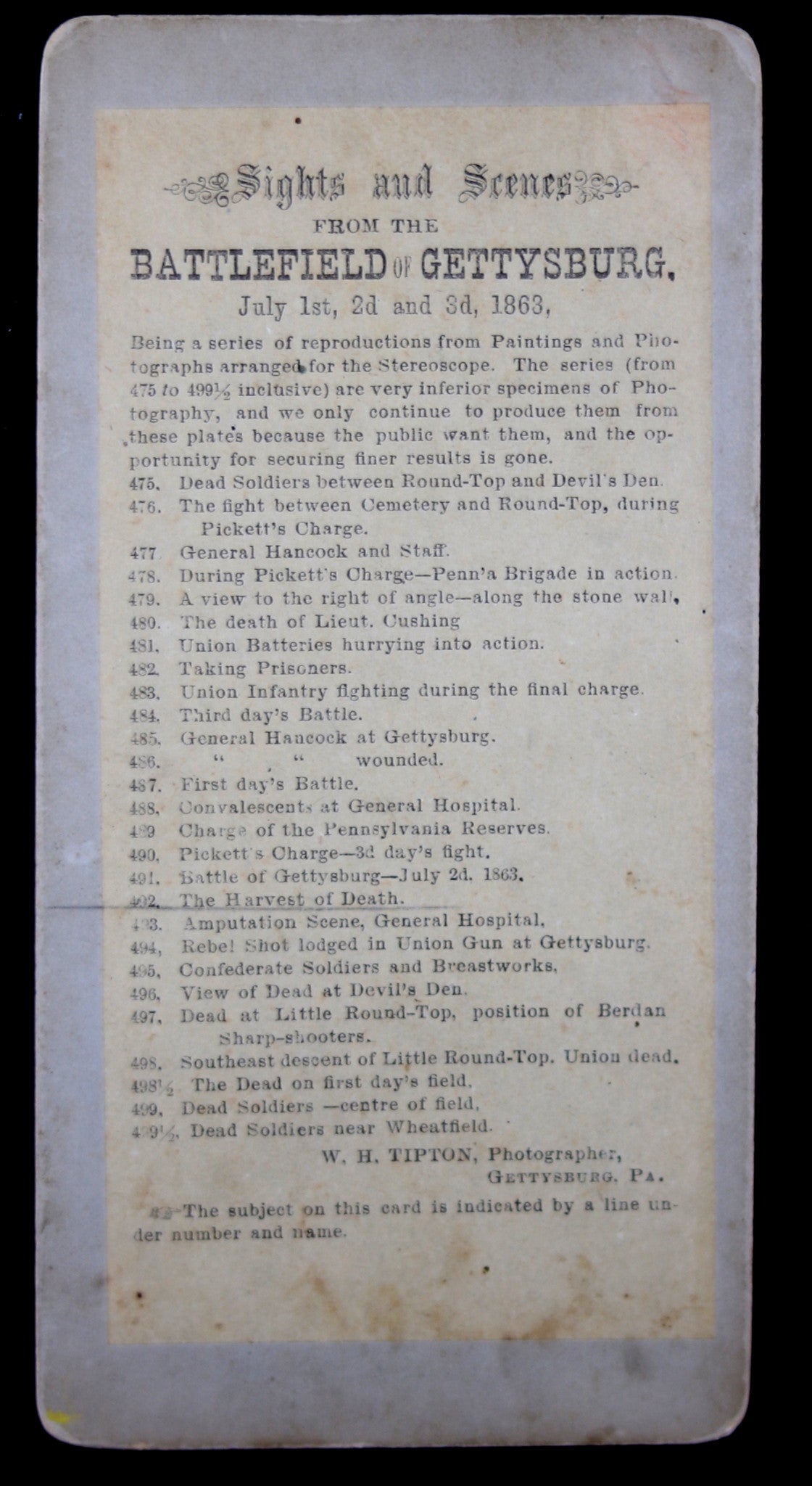 1863 Battle of Gettysburg – stereoscopic view of Confederate dead