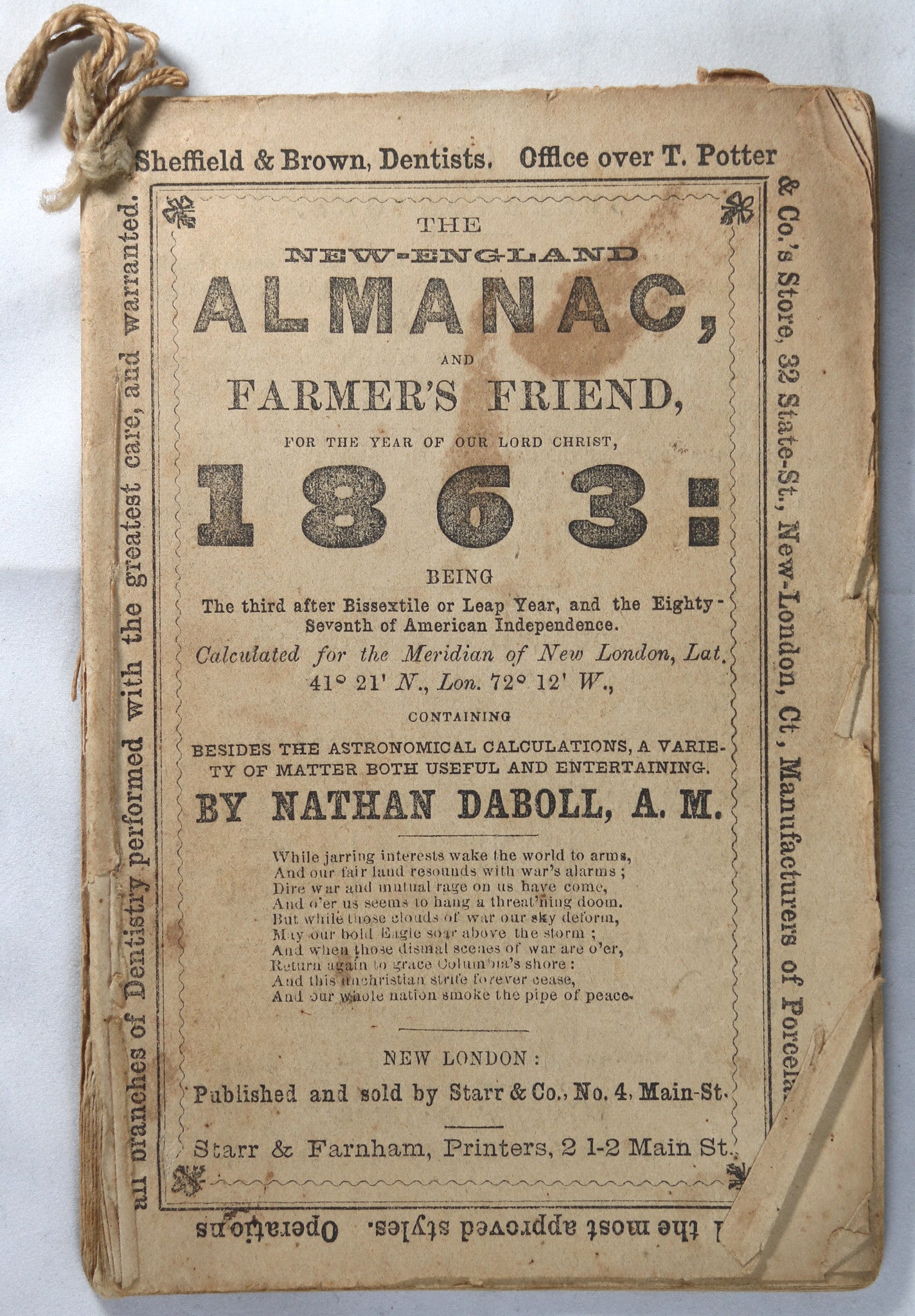 1863 New-England Almanac and Farmer’s Friend 1863 New-England Almanac and Farmer’s Friend