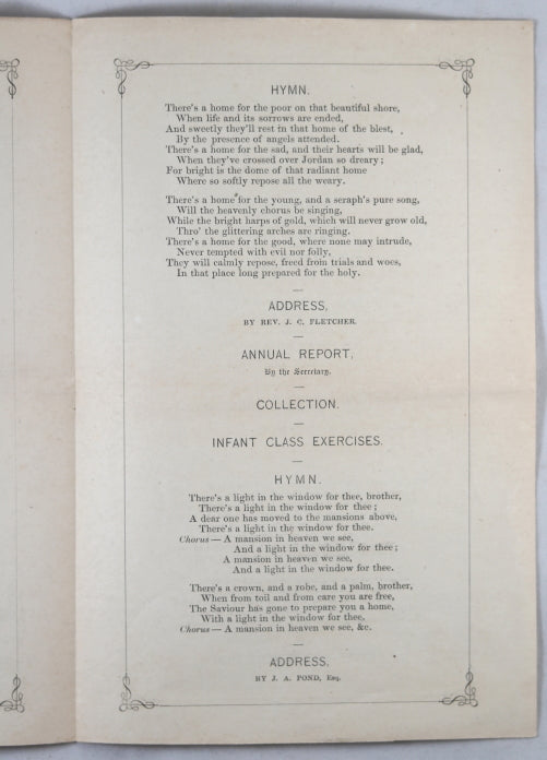 1863 anniversary pamphlet for Sabbath School (Chelsea MA)