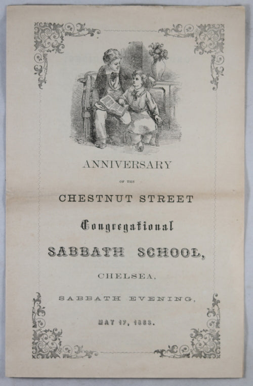 1863 anniversary pamphlet for Sabbath School (Chelsea MA)