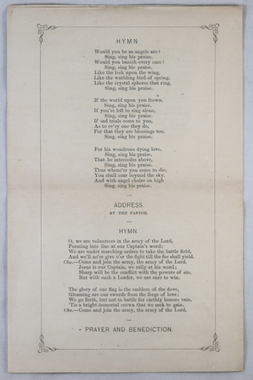 1863 anniversary pamphlet for Sabbath School (Chelsea MA)